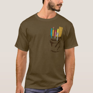 Camiseta Mi bolsillo. Mis plumas. (marrón)