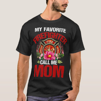 Camiseta mi bombero favorito llámame mamá