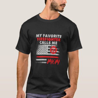 Camiseta Mi bombero favorito me llama a mamá, bombero, dise
