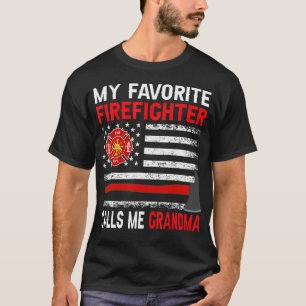 Camiseta Mi bombero favorito me llama abuela Fuego