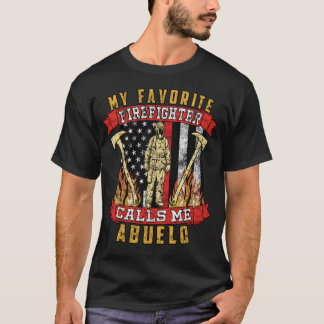 Camiseta Mi bombero favorito me llama Abuelo