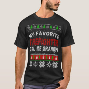 Camiseta Mi bombero favorito me llama abuelo, mejor gay
