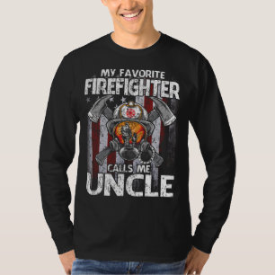 Camiseta Mi bombero favorito me llama bandera de EE. UU.