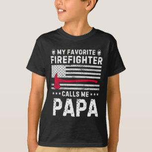 Camiseta Mi bombero favorito me llama papá bombero padre