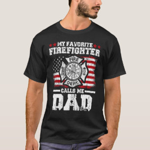 Camiseta Mi bombero favorito me llama papá cita