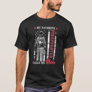 Camiseta Mi Bombero Favorito Me Llamó Mamá Bandera Estadoun