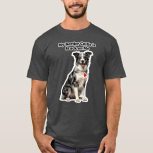 Camiseta Mi Border Collie Blue Merle Pegado a Mí