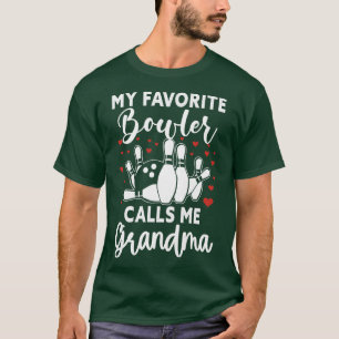 Camiseta Mi Bowler favorito me llama abuela Bowler