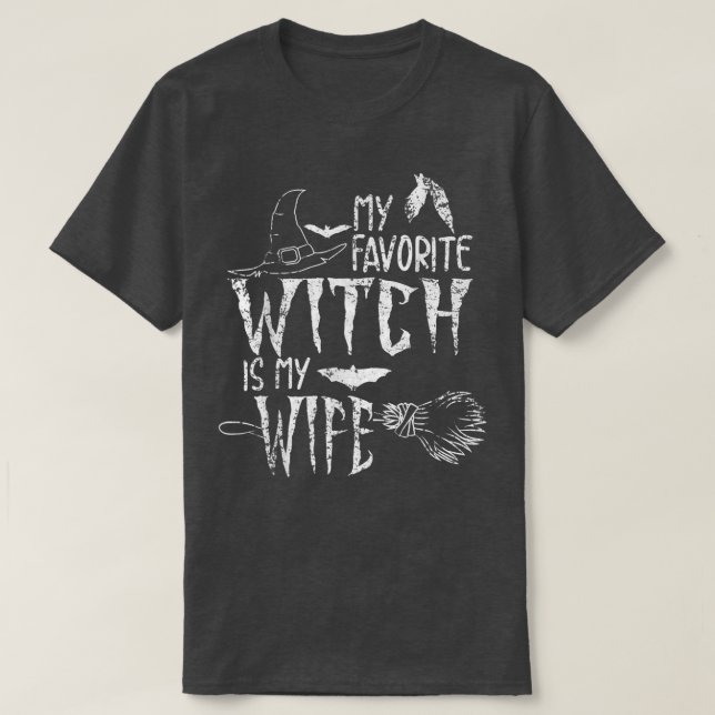 Camiseta Mi Bruja favorita es mi esposa Halloween Witch T-s (Diseño del anverso)