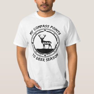 Camiseta Mi brújula apunta a la temporada de ciervos: caza 