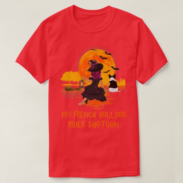 Camiseta Mi Bulldog francés viaja con un disparo en un perr (Diseño del anverso)