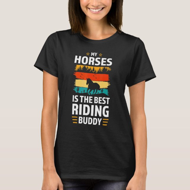 Camiseta Mi Caballo Es El Mejor Ecuestre De Viaje (Anverso)