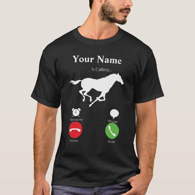 Camiseta Mi caballo llama personalizado (Anverso)
