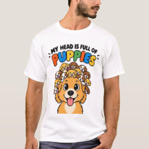 Mi Cabeza Está Llena de Cachorros Dibujo Divertido