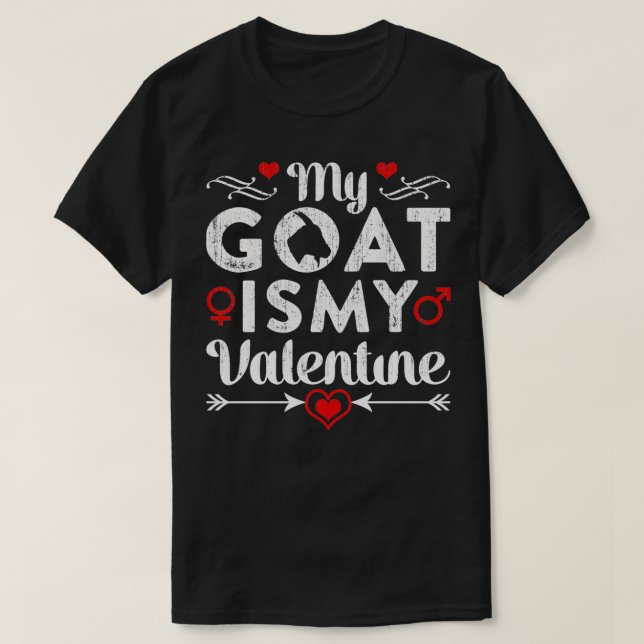 Camiseta Mi cabra es mi Valentine Cute, amantes de cabras (Diseño del anverso)