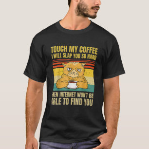 Camiseta Mi Café Te Golpeará Tan Duro Café De Gato Cafeína