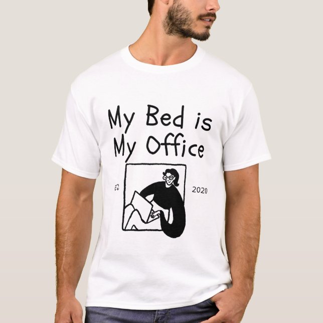 Camiseta Mi cama es mi oficina (Anverso)