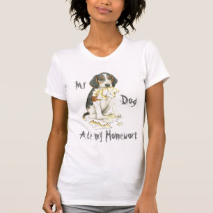 Camiseta Mi caminante del árbol Coonhound Ate my Homework