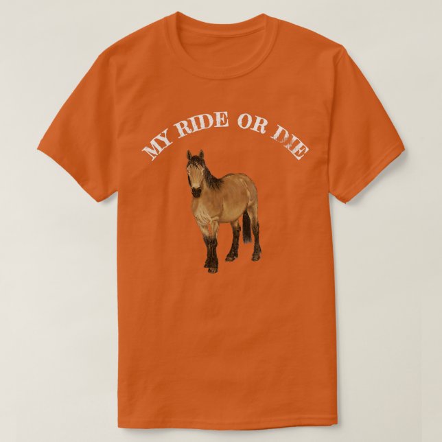 CAMISETA MI CAMINO DE MORIR HORSEBACK CAMINANDO DIVERTIDO C (Diseño del anverso)