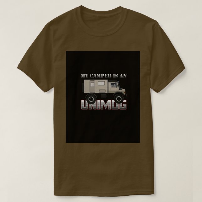 Camiseta Mi camper es un UNIMOG en gráfico negro (Diseño del anverso)