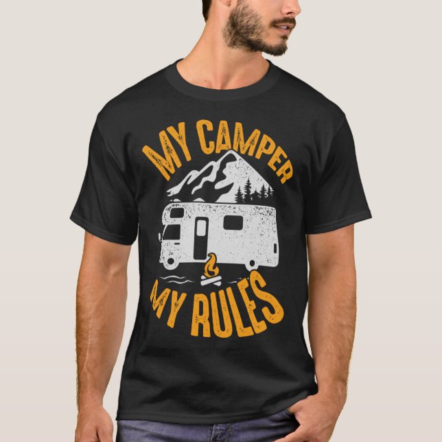 Camiseta Mi camper mis reglas para un camping RV (Anverso)