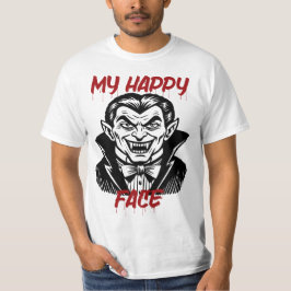 Camiseta Mi cara feliz, divertida Halloween con vampiros
