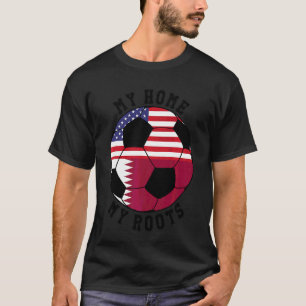 Camiseta Mi casa arranca el fútbol de bandera de Qatar