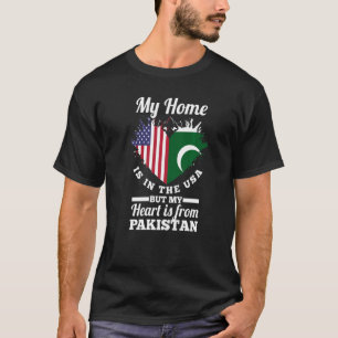 Camiseta Mi Casa Está En Eeuu Pero Mi Corazón Es De Pakistá