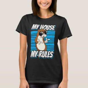 Camiseta mi casa mi gato reglamento con gafas de sol