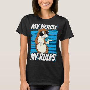 Camiseta mi casa mi gato reglamento con gafas de sol