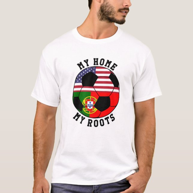 Camiseta Mi casa mis raíces fútbol bandera de Portugal (Anverso)