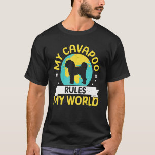 Camiseta Mi Cavapoo Domina Mi Mundo Perro Dueño de Cachorro