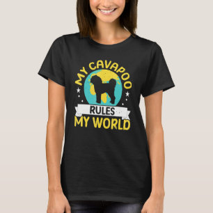 Camiseta Mi Cavapoo Domina Mi Mundo Perro Dueño de Cachorro