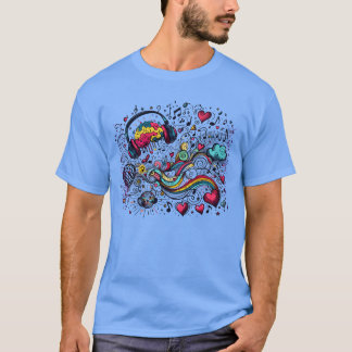 Camiseta Mi cerebro en la música siente el ritmo divertido