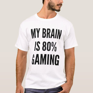 Camiseta Mi cerebro es 80% juegos divertido jugador