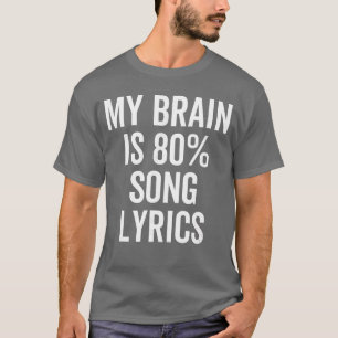 Camiseta Mi cerebro es 80 por ciento letras de canciones di