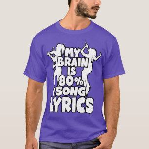 Camiseta Mi cerebro es 80 por ciento letras de canciones di