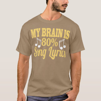 Camiseta Mi cerebro es 80ong letras divertidas para amantes