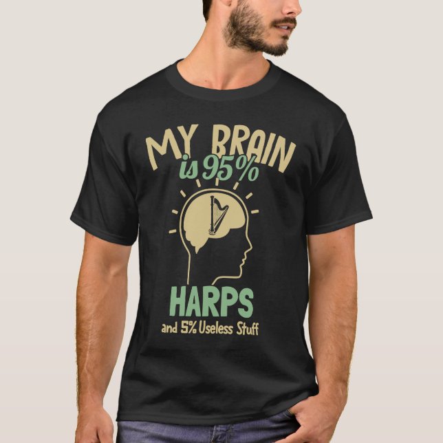 Camiseta Mi cerebro es el harpa de pedales de 95 Harps Kong (Anverso)