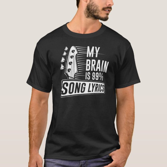 Camiseta Mi Cerebro Es Letras De 99 Canciones (Anverso)