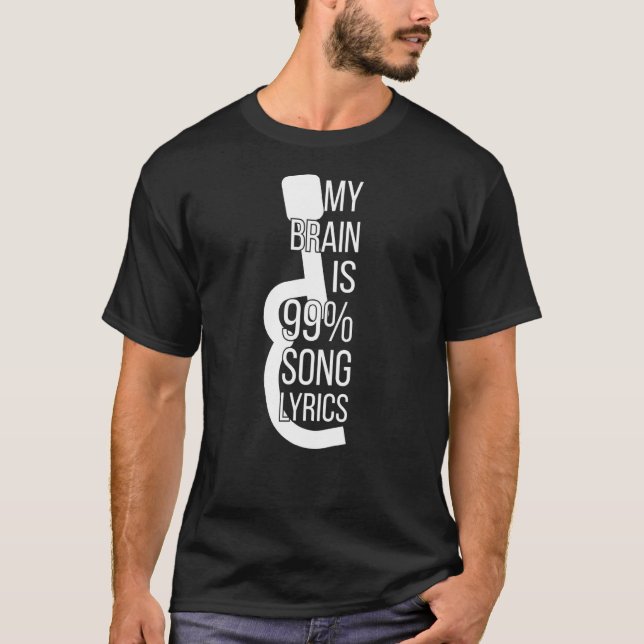 Camiseta Mi Cerebro Es Letras De 99 Canciones (Anverso)