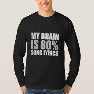 Camiseta Mi Cerebro Es Letras De Canción Del 80%