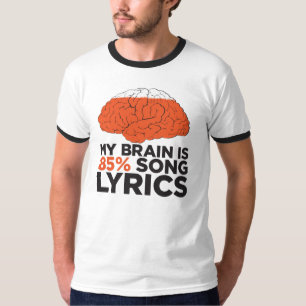 Camiseta Mi cerebro es letras de la canción del 85%