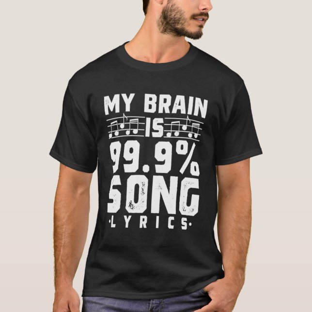 Camiseta Mi Cerebro Es Música De Cantante Graciosa De 9 Can (Anverso)