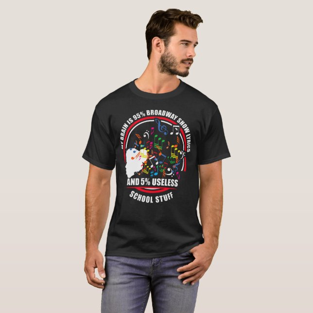 Camiseta Mi cerebro es profesor de música de las letras de (Anverso completo)