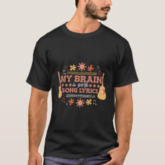 Camiseta Mi Cerebro Es Un Músico De Guitarra De Canción Del