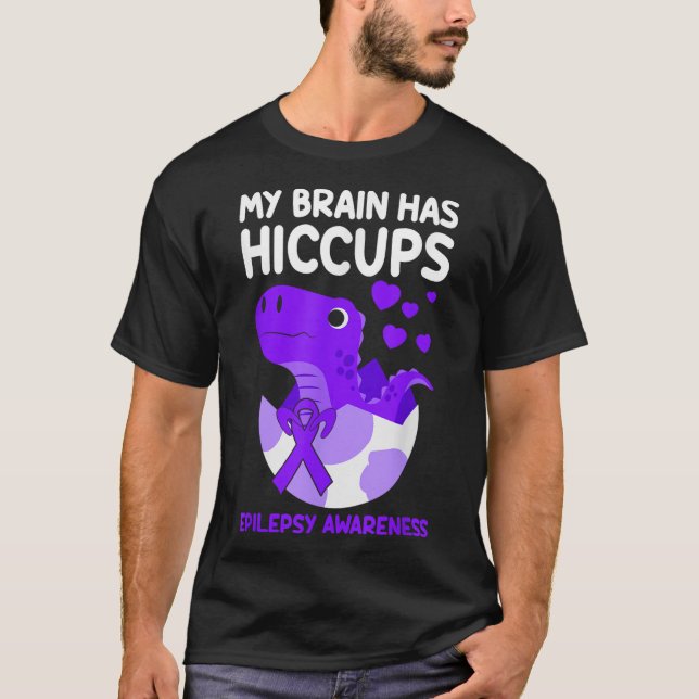 Camiseta Mi Cerebro Tiene Epilepsia De Cinta Púrpura (Anverso)