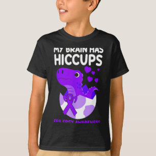 Camiseta Mi cerebro tiene hipos Epilepsia de la cinta púrpu