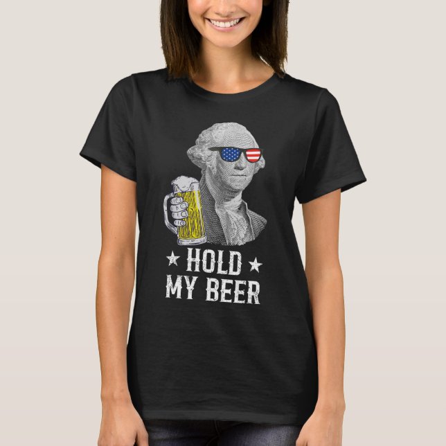 Camiseta Mi Cerveza George Washington Patriot Gracioso 4 De (Anverso)
