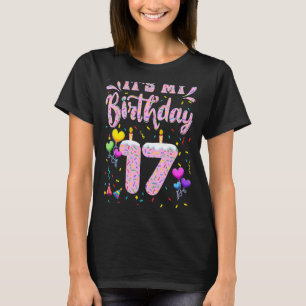 Camiseta Mi Chica de cumpleaños número 17, Doughnut, feliz